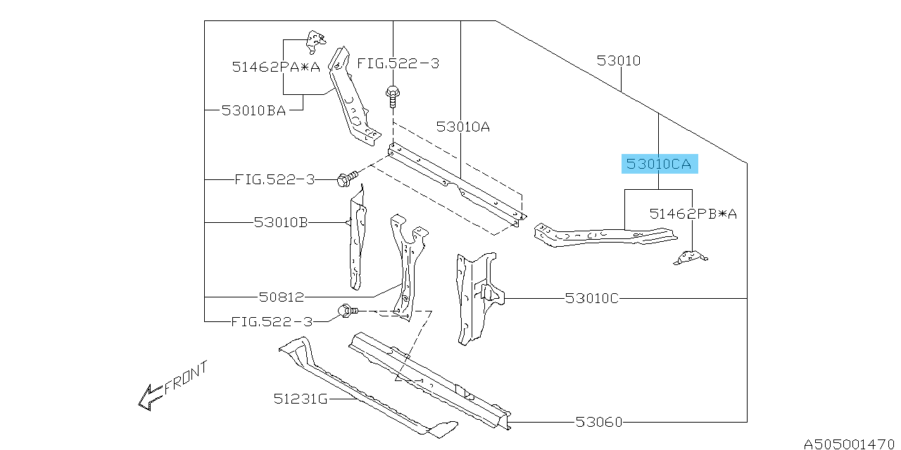 SUBARU WRX STI VAF 2015-2020 Genuine Left side Upper Tie Bar 53029FJ1109P OEM