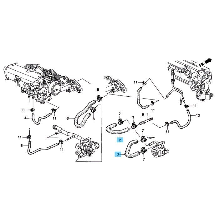 HONDA INTEGRA DA# 92-93 DC2 97-01 Genuine Oil Cooler Hose In & Outlet Set OEM