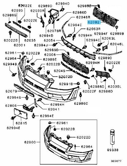 MITSUBISHI LANCER Evo 9 CT9A 2006 Genuine Front Bumper Upper Support 6402A033