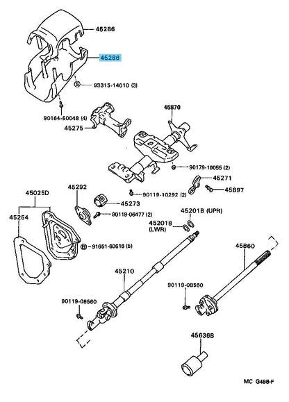 TOYOTA PICKUP RN130 '89-91 HILUX LN110 '89-97 Genuine Steering Column Cover Lwr