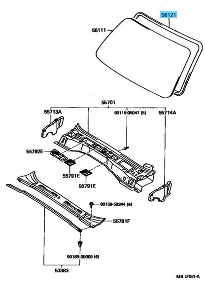 TOYOTA LAND CRUISER FZJ80 91-97 Genuine Windshield Weatherstrip 56121-60100 OEM