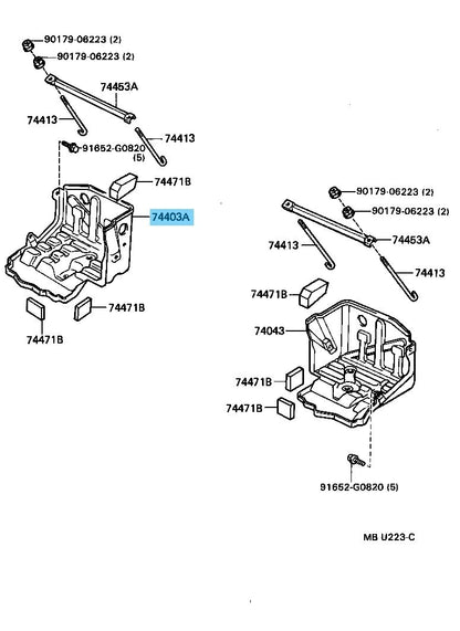 TOYOTA LAND CRUISER FJ80 91-93 Genuine Battery Carrier Tray RH 74403-60100 OEM