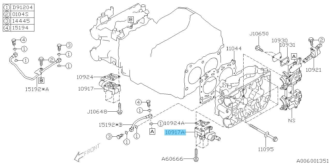 SUBARU WRX STI VAF 15-20 Genuine Oil Control Valve Holder Assy 10917AA070