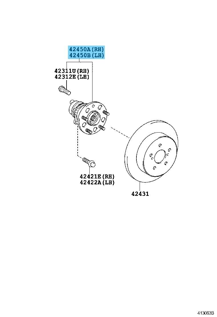 TOYOTA PRIUS ZVW30 2010-2015 Genuine Rear Wheel Bearing & Hub x2 RH & LH set