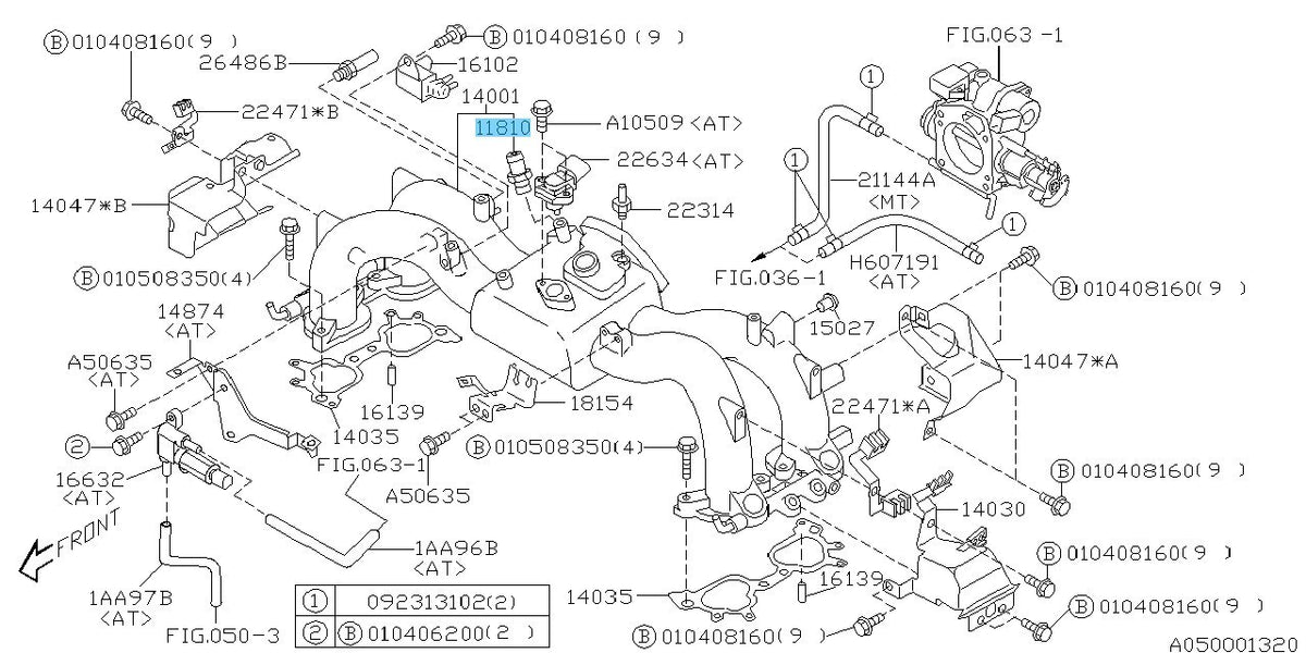 SUBARU IMPREZA WRX GC8 1993-2003 Genuine PCV Valve Complete 11810AA000 OEM