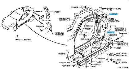 NISSAN 370Z Z34 09-20 Genuine Pillar Finisher Grommet 76848-71S00 x2 Set OEM