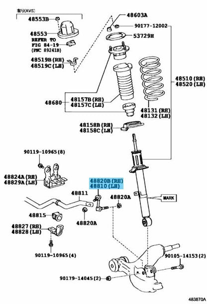 TOYOTA LEXUS IS350 ASE30 14-17 Genuine Front Stabilizer Link Assy RH & LH Set