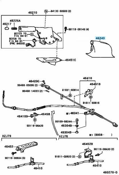 TOYOTA LAND CRUISER 70 Series Genuine Handbrake Lever Boot 46243-60060-E0 OEM