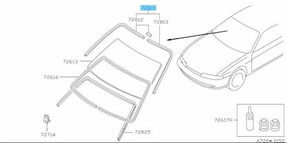 NISSAN 240SX SILVIA S14 95-98 Genuine Front Windshield Molding Set 72750-65F00