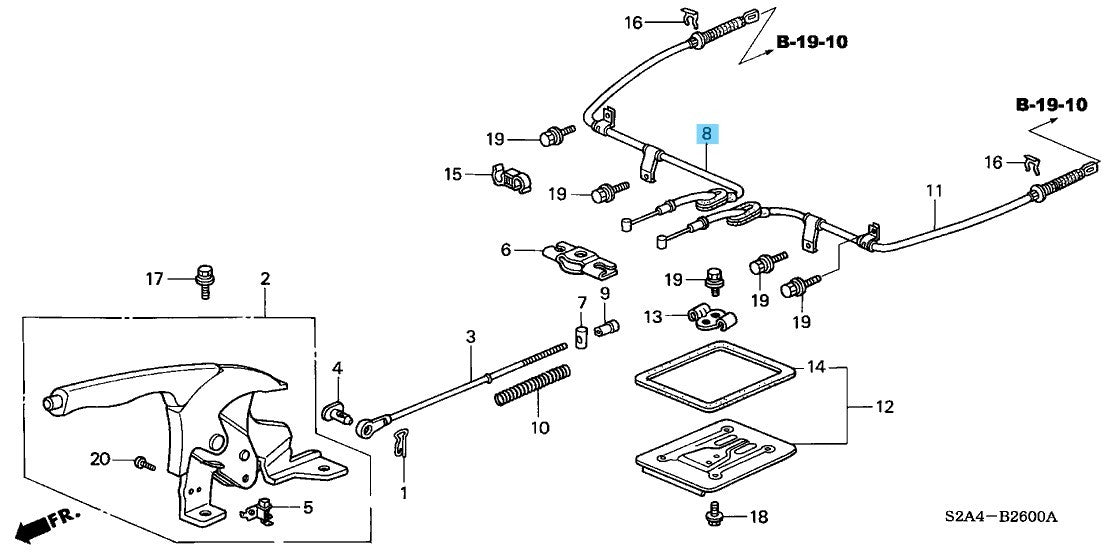 HONDA S2000 AP1 AP2 '00-09 Genuine Parking Brake Wire A RH 47510-S2A-013 OEM