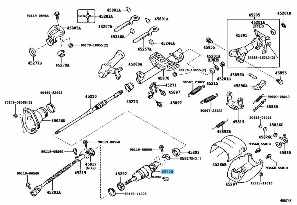 TOYOTA LEXUS LX470 UZJ100 02-07 Genuine Steering Intermediate Shaft 45220-60202