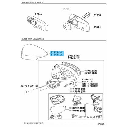 TOYOTA PRIUS C 2011-2019 NHP10 Genuine Cover Outer Mirror White RH & LH Set OEM