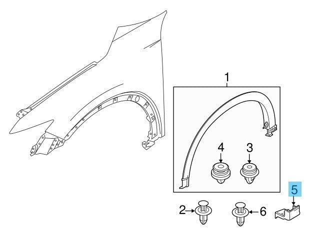 MAZDA CX-5 KF## 2017-2022 Genuine Front Fender Lower Molding LH KB7W-51-W80B OEM