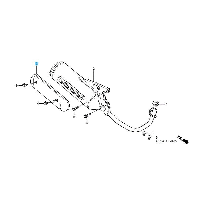 HONDA RUCKUS NPS50 03-09 11-20 22-24 Genuine Muffler Protector 18318-GET-000 OEM