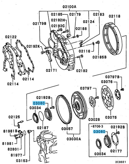MITSUBISHI FUSO Genuine Rear Crankshaft Oil Seal ME034976 OEM