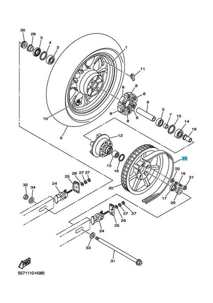 YAMAHA V-STAR 950 XVS95 2012-2016 Genuine V-Belt 5S7-46241-10-00 OEM
