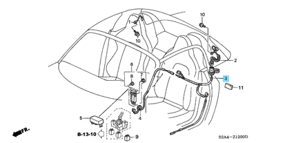 HONDA S2000 AP1 02-05 S2K Genuine Hardtop Rear Window Defroster Sub Harness OEM