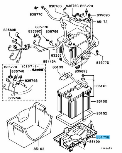 MITSUBISHI MONTERO PAJERO V6#W V7#W 01-06 Genuine Battery Tray MR440935 OEM