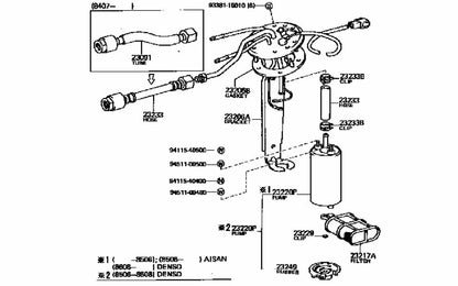 TOYOTA COROLLA LEVIN TRUENO AE86 Genuine Fuel Pump Bracket Gasket Hose Set OEM