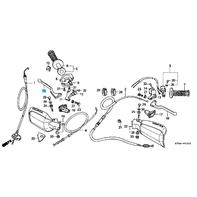 HONDA XR200R '96-03 CRF100F '04-13 Genuine Handlebar Lever RH 53175-KT0-840 OEM