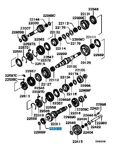 MITSUBISHI MONTERO V43W 95-96 Genuine M/T Countershaft Bearing MH040097 OEM