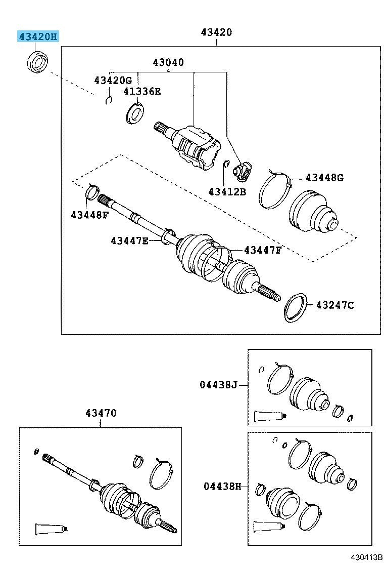 TOYOTA RAV4 SXA10 SXA11 '96-00 Genuine Front Drive Shaft Oil Seal LH 90311-44003