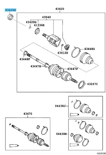 TOYOTA RAV4 SXA10 SXA11 '96-00 Genuine Front Drive Shaft Oil Seal LH 90311-44003