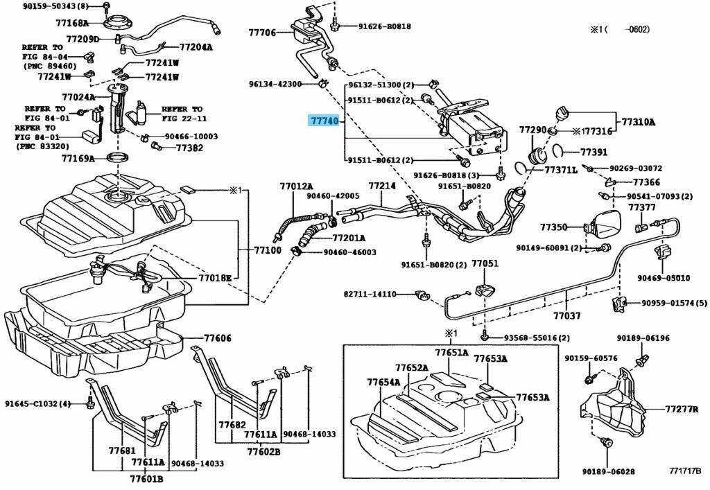 TOYOTA LAND CRUISER UZJ100L 05-07 Genuine Charcoal Canister Assy 77740-60450 OEM