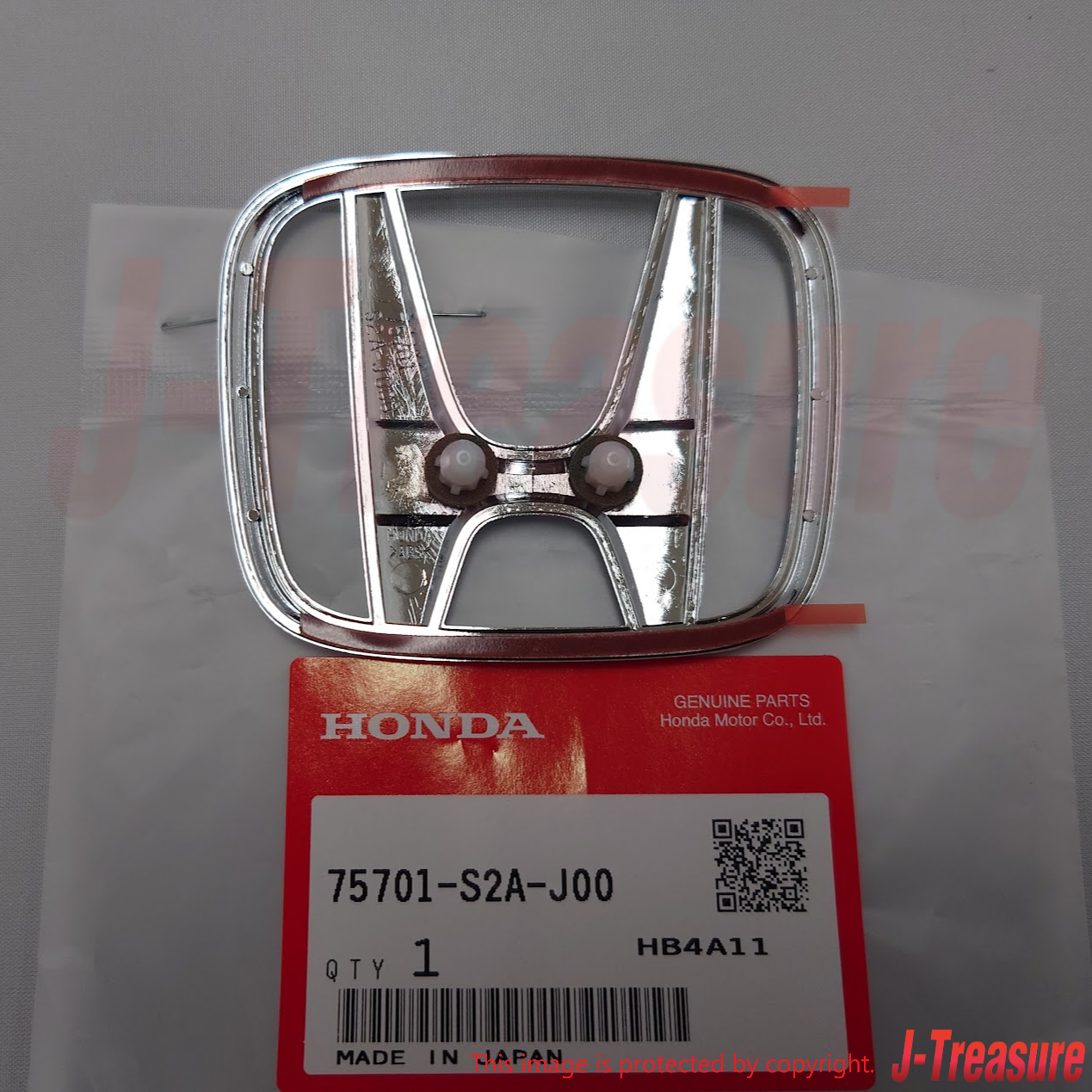 HONDA S2000 AP2 2004-2009 Genuine F/R Center "H" Emblem & Push 4mm Nut Set OEM
