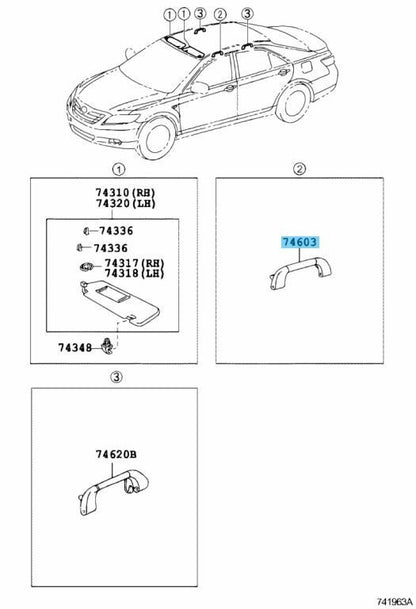 TOYOTA CAMRY ACV40 2007-2011 Genuine Front Assist Grip Assy 74610-30240-B1 OEM