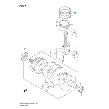 SUZUKI GSX-R1000 2005-2006 Genuine Piston Ring Set 12140-41G00 OEM