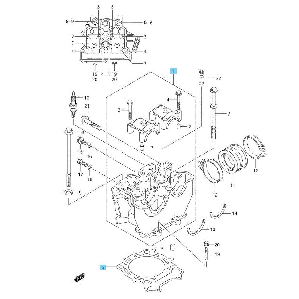 SUZUKI RM-Z250 2007 Genuine Cylinder Head Assy & Cylinder Gasket Set OEM