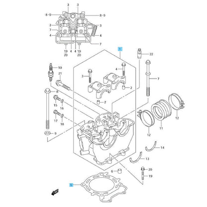 SUZUKI RM-Z250 2007 Genuine Cylinder Head Assy & Cylinder Gasket Set OEM