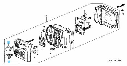 HONDA S2000 AP1 00-01 Genuine Dash Cluster Switch Heater Control Knob 2 Set OEM