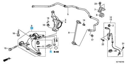 HONDA CR-Z ZF1 2011 Genuine Front Lower Arm Assy LH & Boot Set OEM