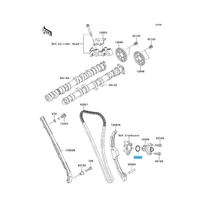 KAWASAKI NINJA ZX-10R ZX1000 '04-15 '17-18 Genuine Tensioner O-Ring 20.8X1.9 OEM