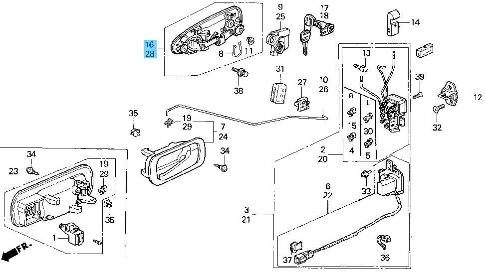 HONDA CIVIC EG 3D 4D 1992-1995 Genuine Front Outside Door Handle RH & LH Set OEM