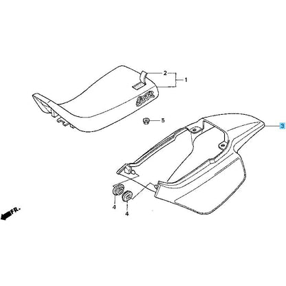 HONDA Z50R 1995-1999 Genuine Rear Cowl (SHASTA WHITE) 80100-GW8-670ZB OEM