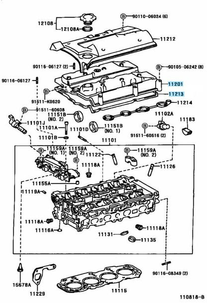 TOYOTA ALTEZZA CELICA MR2 RAV4 3S-GE 3SGE NA Genuine Valve Cover Gasket Set OEM