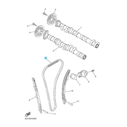 YAMAHA YZF-R6 2006-2020 YZF-R3 2015-2020 Genuine Cam Chain 94591-64118-00 OEM
