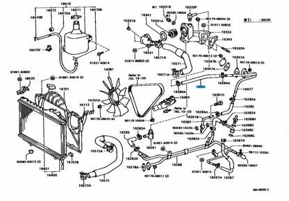 TOYOTA SUPRA MA70 Genuine 7M-GTEU Turbo Water Hose No.1 16284-42010 OEM RHD