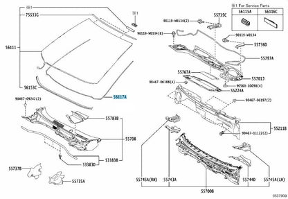 TOYOTA LEXUS Genuine Front Weather Strip Windshield Glass Dam 04562-12010 OEM