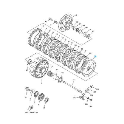 YAMAHA YZ250 1993-2024 YZ250X 2016-2024 Genuine Clutch Boss 5NX-16371-00 OEM