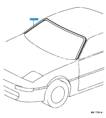 TOYOTA MR2 SW20 90-95 Genuine Front Windshield Outside Molding 75533-17030 OEM