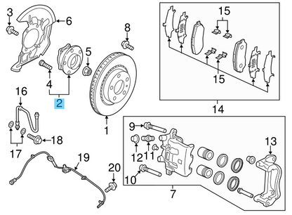 MAZDA CX-9 TC 2016-2021 Genuine Front Hub & Bearing Assy TK48-33-04XB OEM