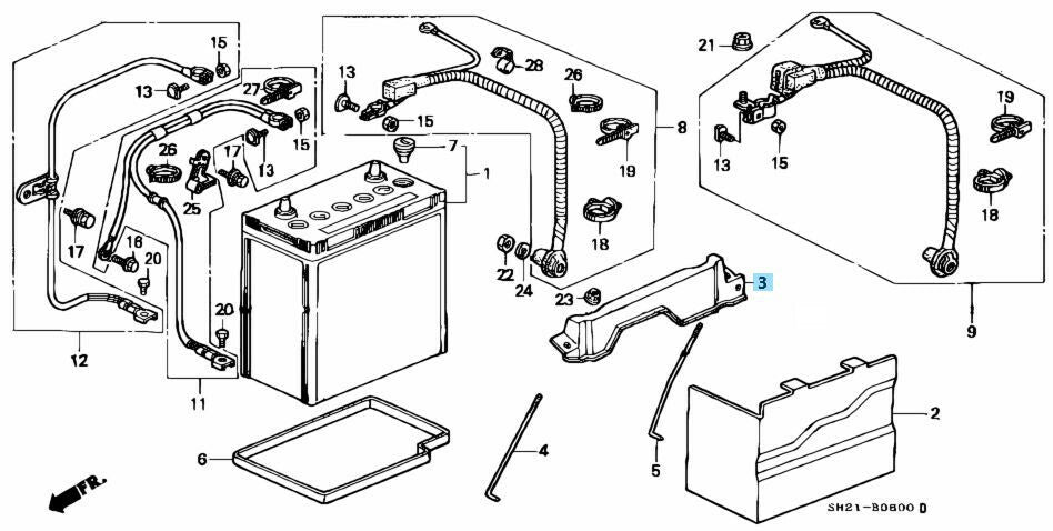 HONDA CR-X EF8 Genuine Battery Hold Down Setting Plate Bracket 31512-SH3-010 OEM
