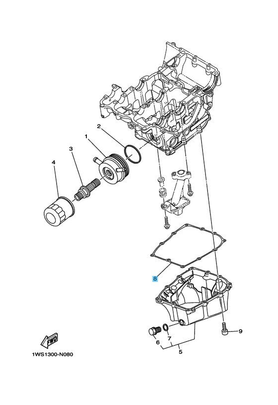 YAMAHA FZ07 2015-2017 Genuine Strainer Cover Gasket 1WS-13414-00-00 OEM