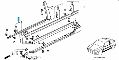 HONDA CR-X CRX EF8 '88-89 Genuine Front Door Window Molding Right & Left Set OEM