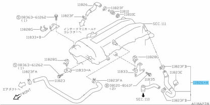 NISSAN 200SX S14 1995-1999 SR20DET Genuine PCV Blow By Hose A 11826-65F05 OEM