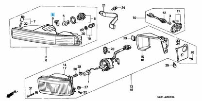 HONDA ACURA NSX NA1 NA2 Genuine Front Lamp Unit Right Side 33302-SL0-A02 OEM